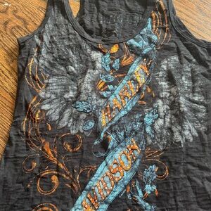 Harley-Davidson Black Tee with Light Blue Graphic